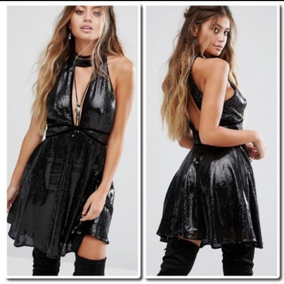 🆕️ Free People Film Noir Sequin Mini Dress - Picture 2 of 6